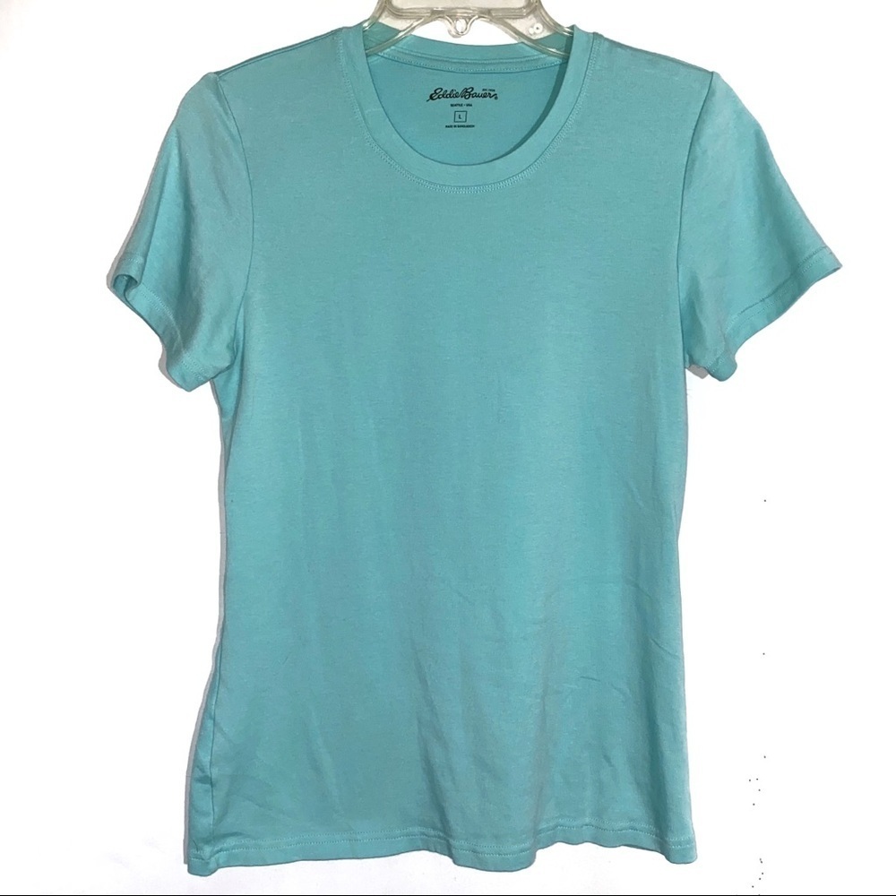 Eddie Bauer Scoopneck Shirt Aqua Large